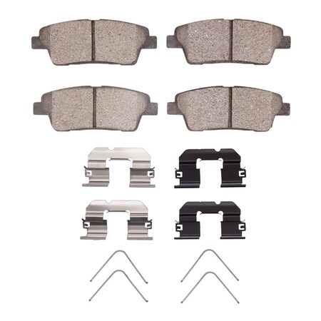 Dynamic Friction Co 3000 Ceramic Brake Pads and Hardware Kit, Low Dust, Low Copper Ceramic, 100% Asbestos-free, Rear 1310-2100-01